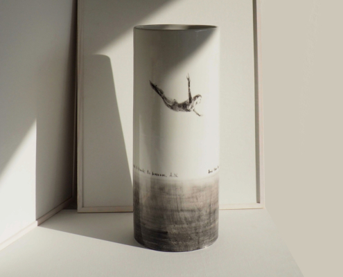 Ceramic vase-24,5cmø x 38cm height-painted-glazed