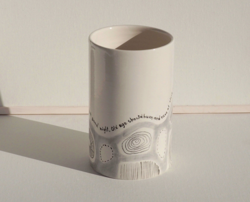 Ceramic vase-14cmø x 21cm height-painted-glazed