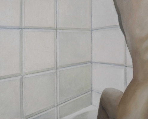 "BATH" 60cmx40cm-oil on canvas-presented in the "Homeless" exhibition